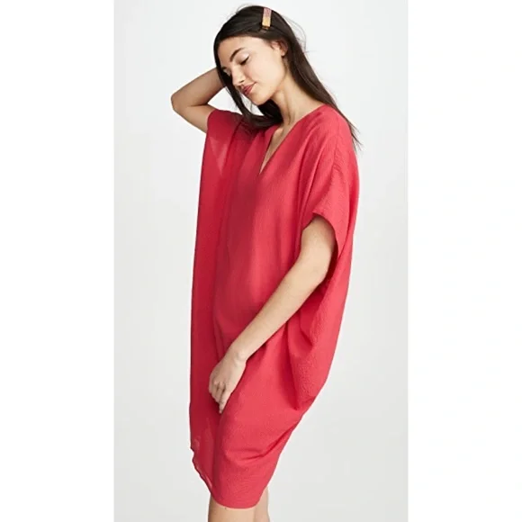 Hatch The Slouch Dress in Punch, Silk Blend - Picture 9 of 12